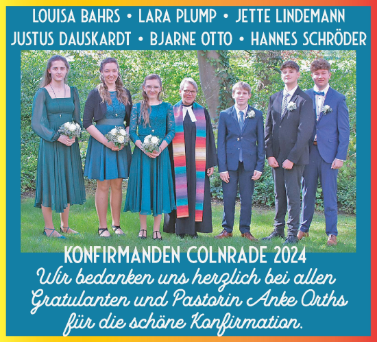 Glückwunschanzeige von Konfirmanden Colnrade von Nordwest-Zeitung