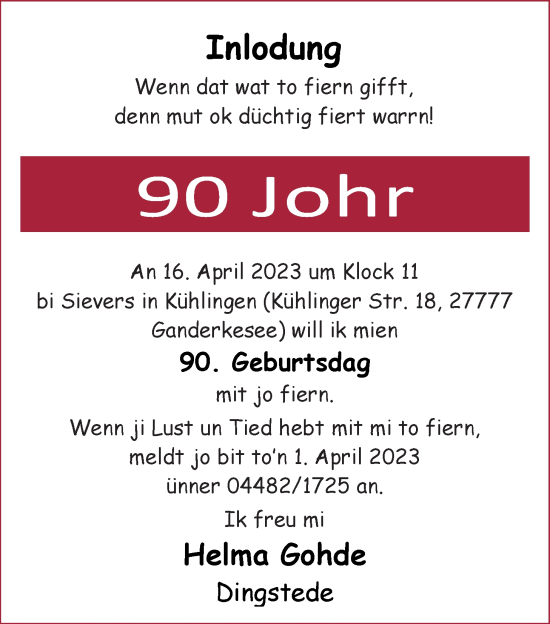 Anzeigen von NWZGlückwünsche