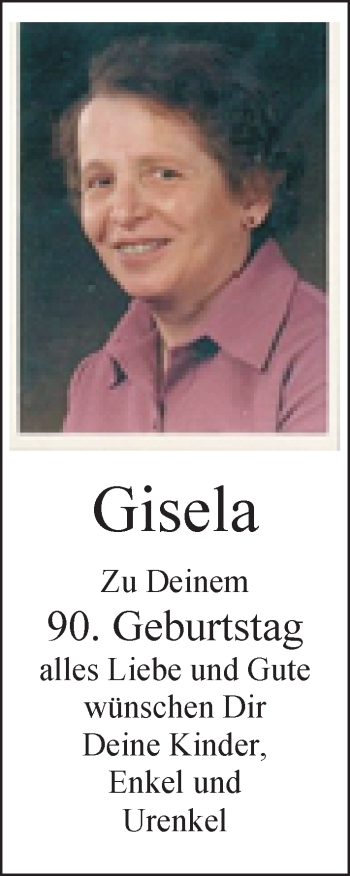Glückwunschanzeige von Gisela  von Nordwest-Zeitung