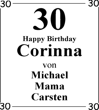 Glückwunschanzeige von Corinna  von Nordwest-Zeitung