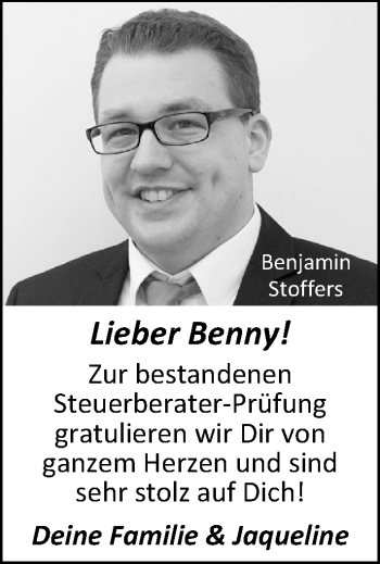Glückwunschanzeige von Benny  von Nordwest-Zeitung