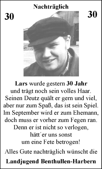 Glückwunschanzeige von Lars  von Nordwest-Zeitung