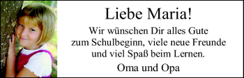 Glückwunschanzeige von Maria  von Nordwest-Zeitung