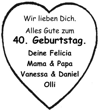 Glückwunschanzeige von 40. Geburtstag  von Nordwest-Zeitung