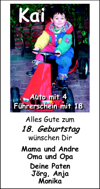 Glückwunschanzeige von Kai Graf von Nordwest-Zeitung