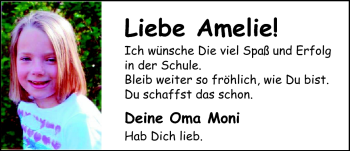 Glückwunschanzeige von Amelie  von Nordwest-Zeitung