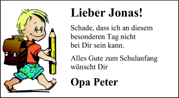 Glückwunschanzeige von Jonas  von Nordwest-Zeitung
