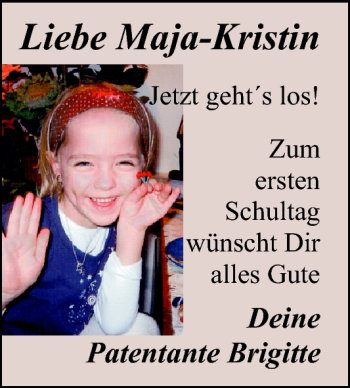 Glückwunschanzeige von Maja-Kristin  von Nordwest-Zeitung