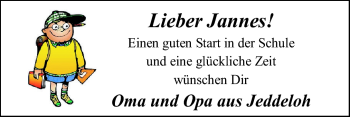 Glückwunschanzeige von Jannes  von Nordwest-Zeitung