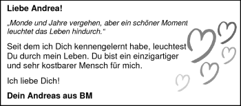 Glückwunschanzeige von Andrea  von Nordwest-Zeitung