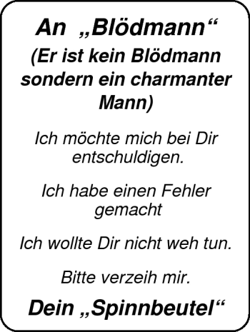 Glückwunschanzeige von Blödmann  von Nordwest-Zeitung