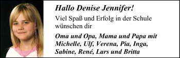 Glückwunschanzeige von Denise Jennifer  von Nordwest-Zeitung