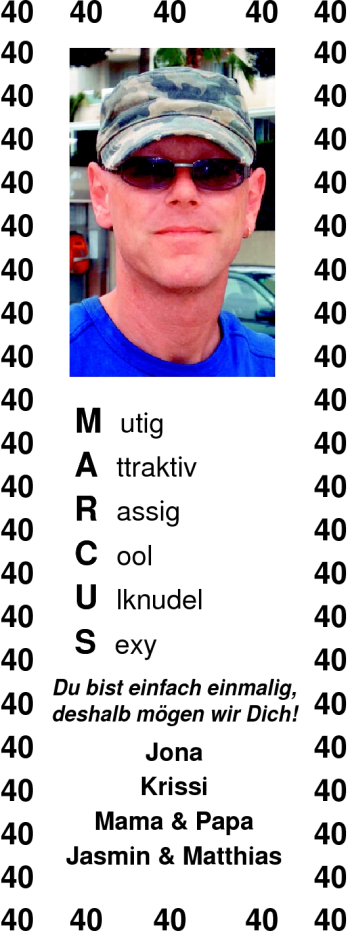 Glückwunschanzeige von Marcus  von Nordwest-Zeitung