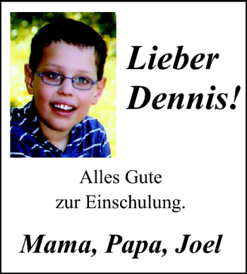 Glückwunschanzeige von Dennis  von Nordwest-Zeitung