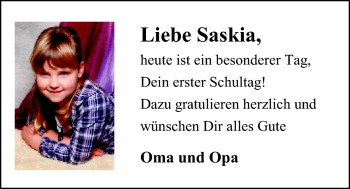 Glückwunschanzeige von Saskia  von Nordwest-Zeitung
