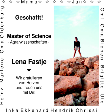 Glückwunschanzeige von Lena Fastje von Nordwest-Zeitung