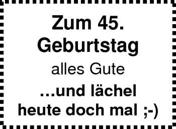Glückwunschanzeige von 45. Geburtstag  von Nordwest-Zeitung