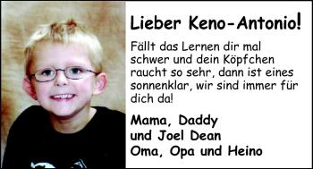 Glückwunschanzeige von Keno-Antonio Ites von Nordwest-Zeitung