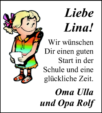 Glückwunschanzeige von Lina  von Nordwest-Zeitung