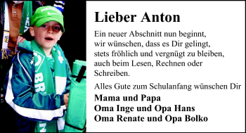 Glückwunschanzeige von Anton  von Nordwest-Zeitung