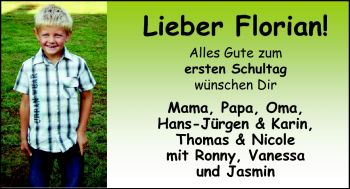 Glückwunschanzeige von Florian  von Nordwest-Zeitung