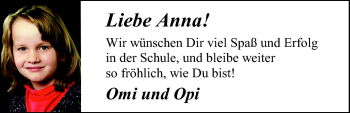 Glückwunschanzeige von Anna Walkenhorst von Nordwest-Zeitung