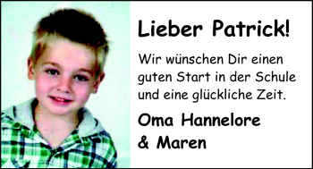 Glückwunschanzeige von Patrick  von Nordwest-Zeitung