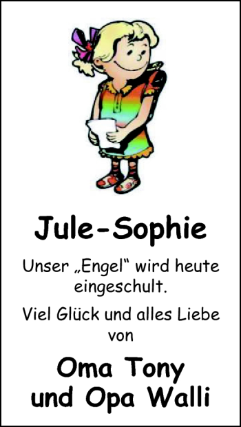 Glückwunschanzeige von Jule-Sophie  von Nordwest-Zeitung