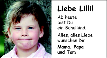Glückwunschanzeige von Lilli Schnier von Nordwest-Zeitung