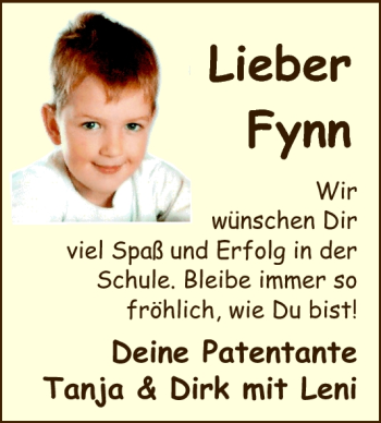 Glückwunschanzeige von Fynn  von Nordwest-Zeitung