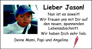 Glückwunschanzeige von Jason Tran von Nordwest-Zeitung