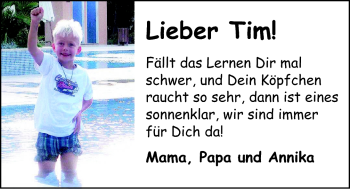 Glückwunschanzeige von Tim  von Nordwest-Zeitung