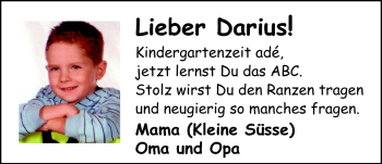 Glückwunschanzeige von Darius Reschke von Nordwest-Zeitung