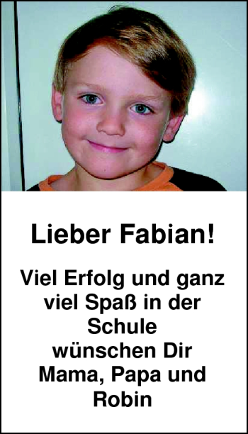 Glückwunschanzeige von Fabian  von Nordwest-Zeitung
