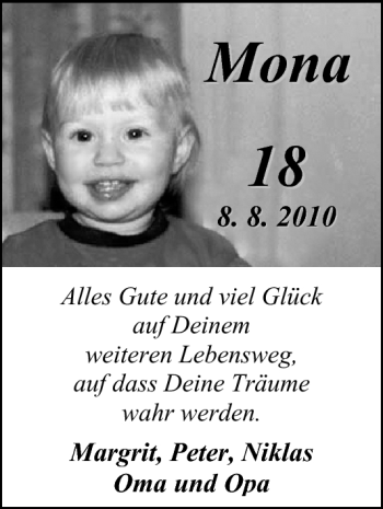Glückwunschanzeige von Mona  von Nordwest-Zeitung