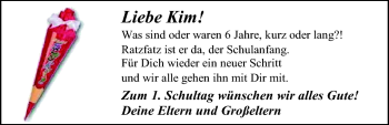 Glückwunschanzeige von Kim  von Nordwest-Zeitung