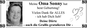 Glückwunschanzeige von Sonny Seyfert von Nordwest-Zeitung