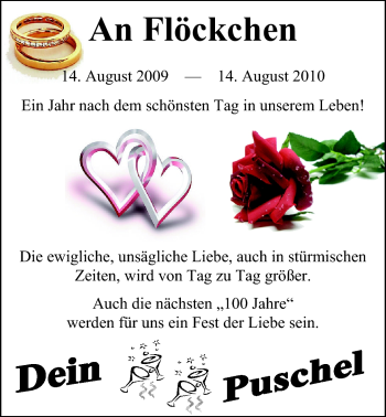 Glückwunschanzeige von Flöckchen  von Nordwest-Zeitung