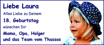 Glückwunschanzeige von Laura  von Nordwest-Zeitung