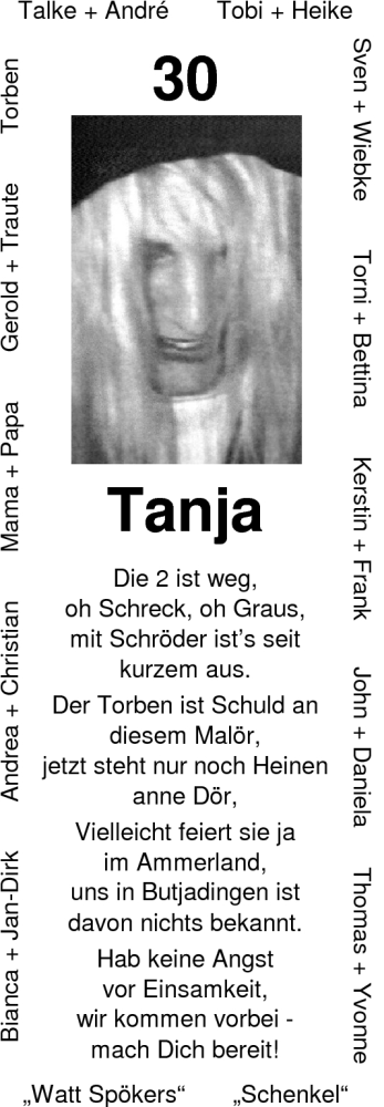 Glückwunschanzeige von Tanja Heinen von Nordwest-Zeitung