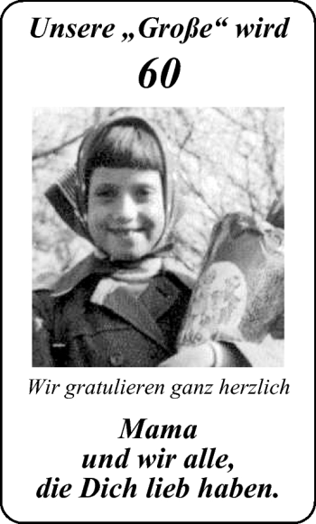 Glückwunschanzeige von Unsere Große von Nordwest-Zeitung