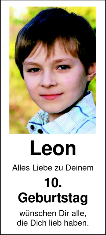 Glückwunschanzeige von Leon  von Nordwest-Zeitung
