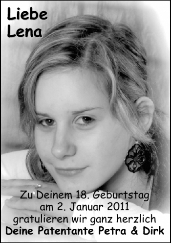 Glückwunschanzeige von Lena  von Nordwest-Zeitung