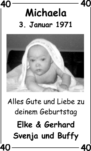 Glückwunschanzeige von Michaela  von Nordwest-Zeitung