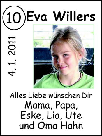 Glückwunschanzeige von Eva Willers von Nordwest-Zeitung
