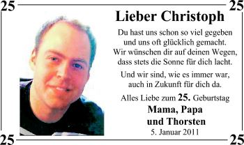 Glückwunschanzeige von Christoph  von Nordwest-Zeitung