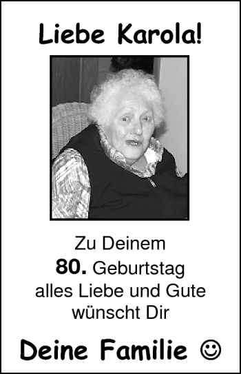 Glückwunschanzeige von Karola  von Nordwest-Zeitung