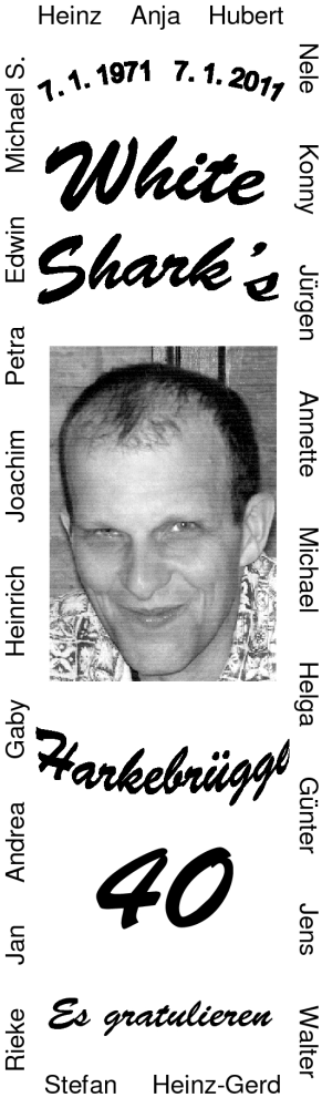 Glückwunschanzeige von White Sharks  von Nordwest-Zeitung