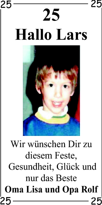 Glückwunschanzeige von Lars  von Nordwest-Zeitung