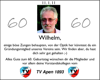 Glückwunschanzeige von Wilhelm  von Nordwest-Zeitung